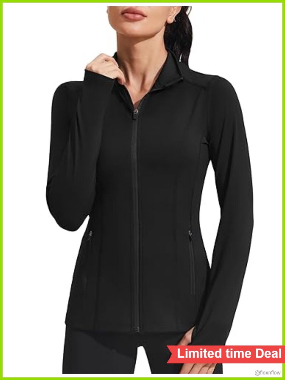Slim Fit Athletic Jacket Full Zip Workout Track Jacket Thumbholes